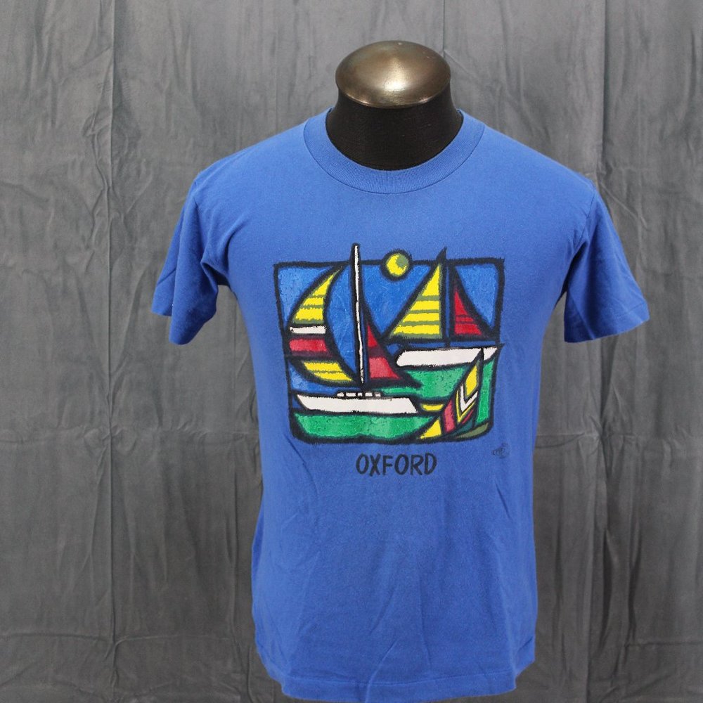 Vintage Graphic T-shir t- Oxford UK Sail Boat Graphic CPM - Men's Small